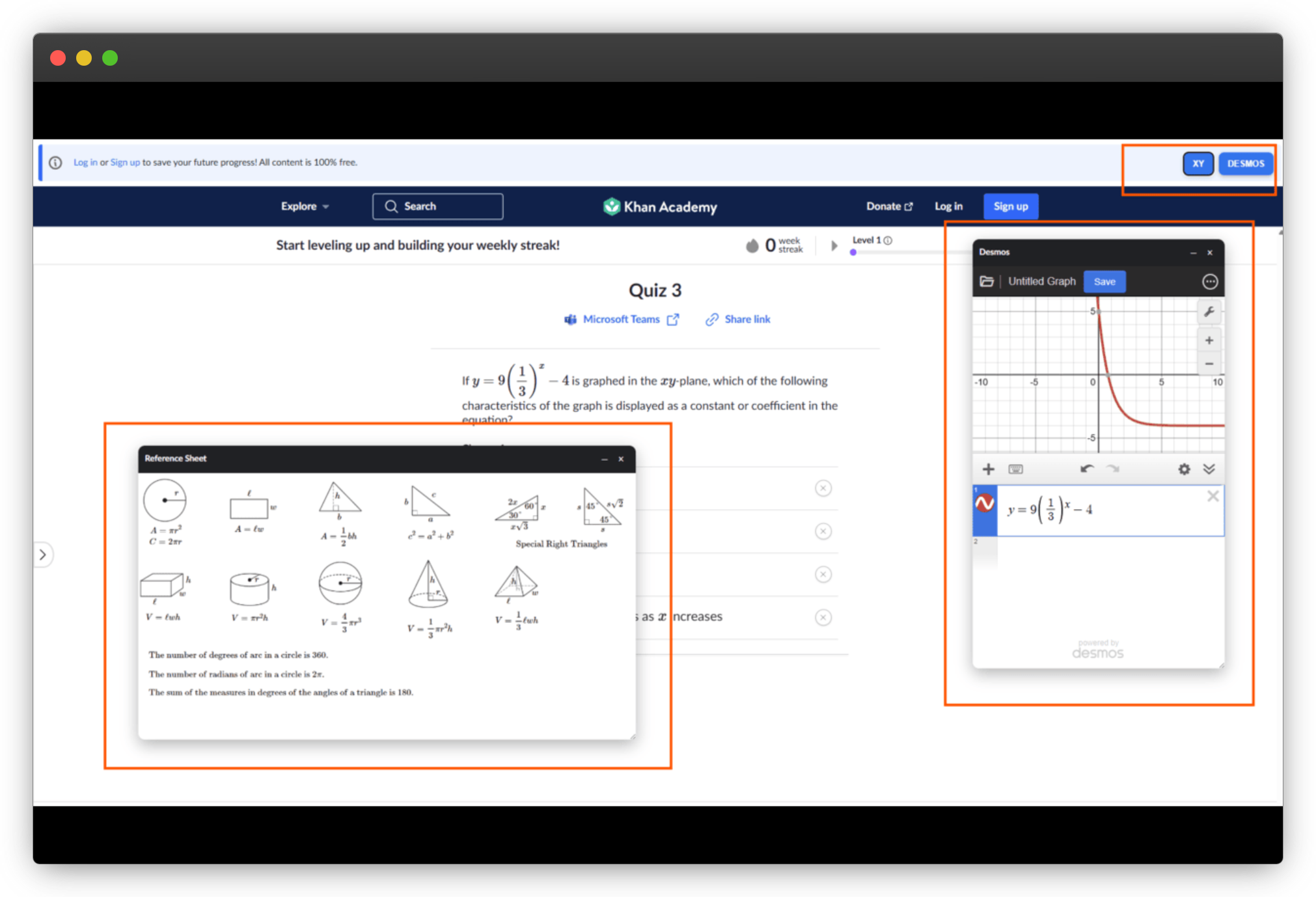 SAT Math Toolbar